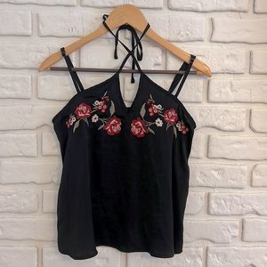 Hollister embroidered floral top size small